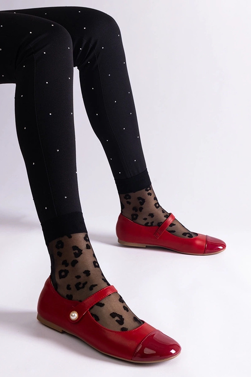 Raudonos lakuotos odos balerinos su... Raudonos lakuotos odos balerinos su...