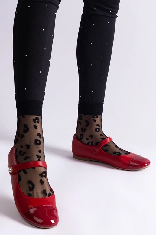 Raudonos lakuotos odos balerinos su... Raudonos lakuotos odos balerinos su...