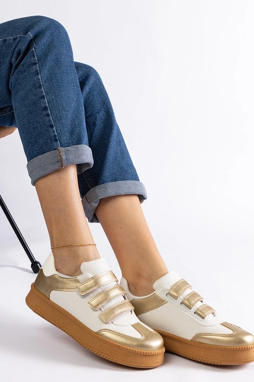 Mena auksiniai Velcro sportbačiai