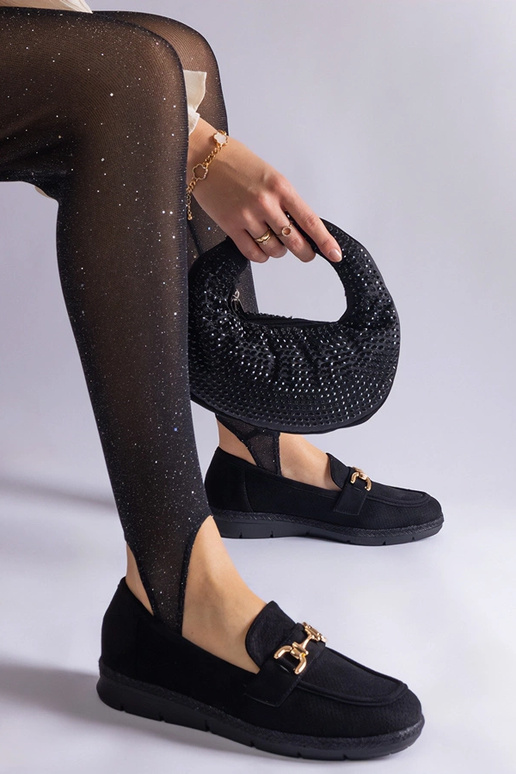 Juodi ažūriniai moteriški mokasinai...
