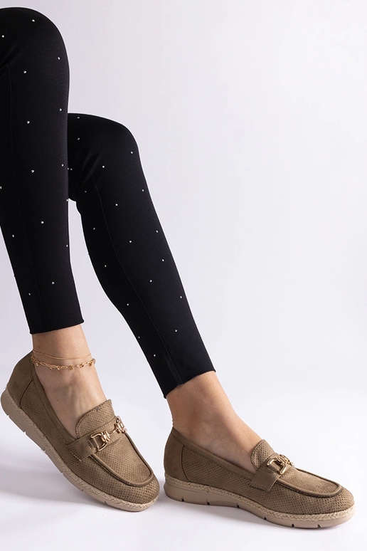 Žali moteriški mokasinai iš dirbtinio... Žali moteriški mokasinai iš dirbtinio...