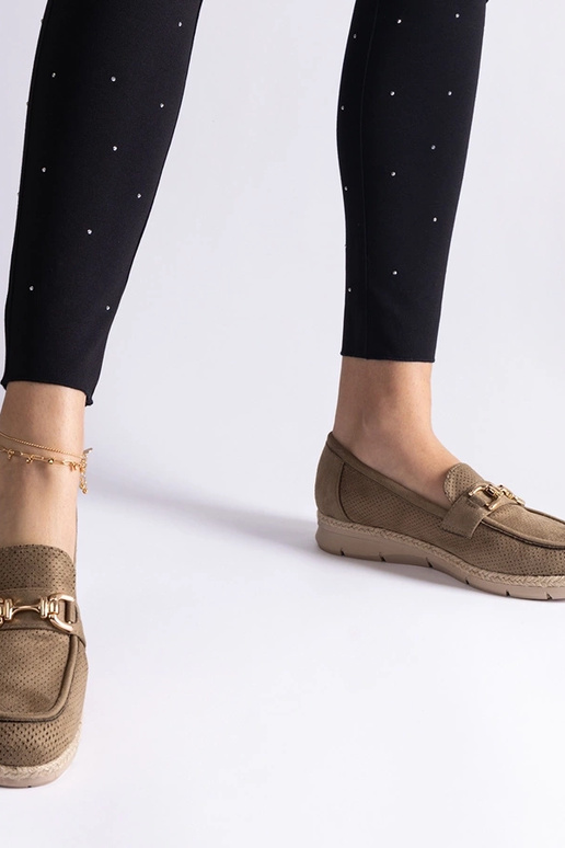 Žali moteriški mokasinai iš dirbtinio... Žali moteriški mokasinai iš dirbtinio...