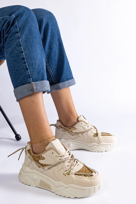 Smėlio spalvos moteriški sportbačiai...