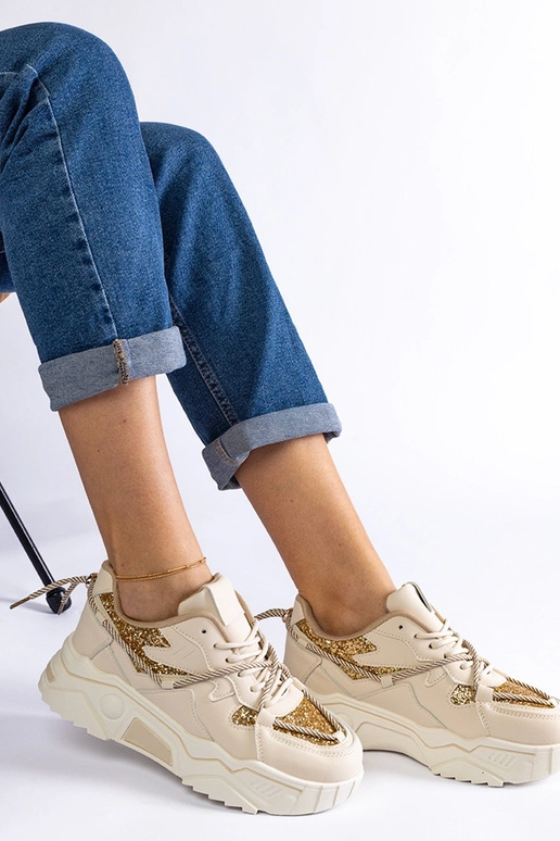 Smėlio spalvos moteriški sportbačiai...