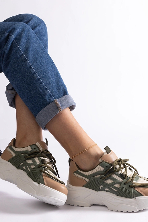 Žalios ir smėlio spalvos Alva...