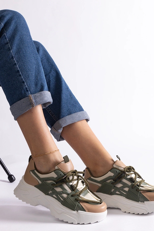 Žalios ir smėlio spalvos Alva...