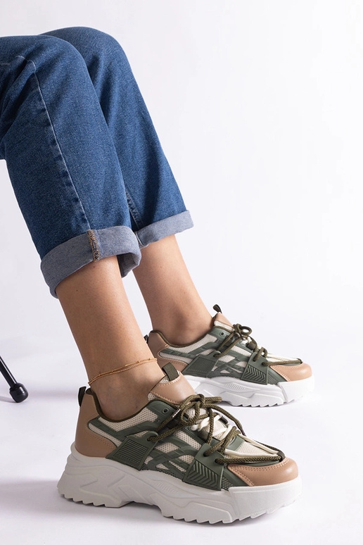 Žalios ir smėlio spalvos Alva...