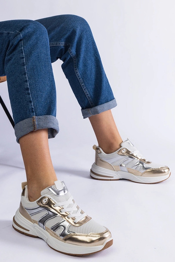 Medžiaginiai sportiniai sportbačiai su aukso spalvos intarpais Elayne 2