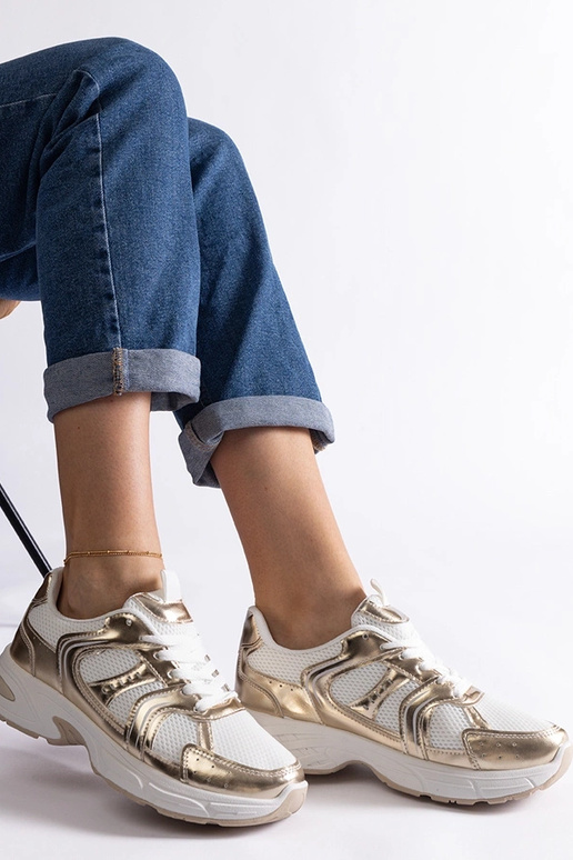 Baltos ir auksinės spalvos Ena...