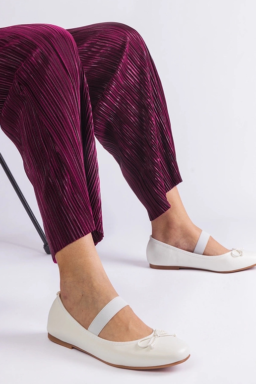 Baltos baleto kelnaitės su elastiniu...