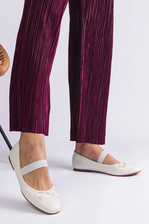 Baltos baleto kelnaitės su elastiniu...