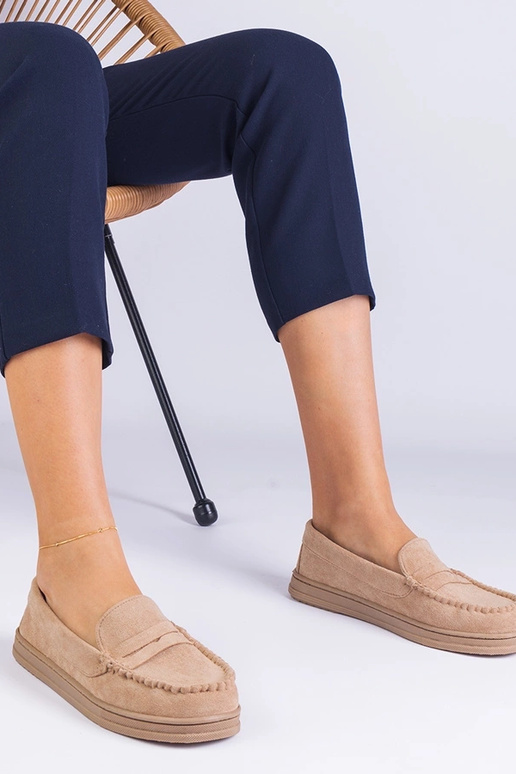 Smėlio spalvos moteriški batukai iš...