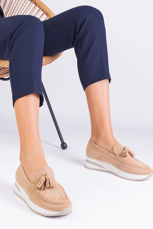 Smėlio spalvos moteriški batukai ant...