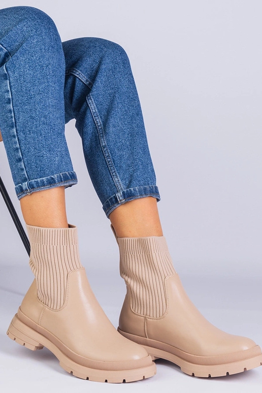 Rudi kulkšnies batai su audinio...