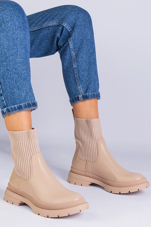 Rudi kulkšnies batai su audinio...