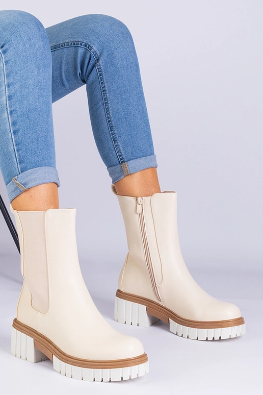 Smėlio spalvos kulkšnies batai iš...