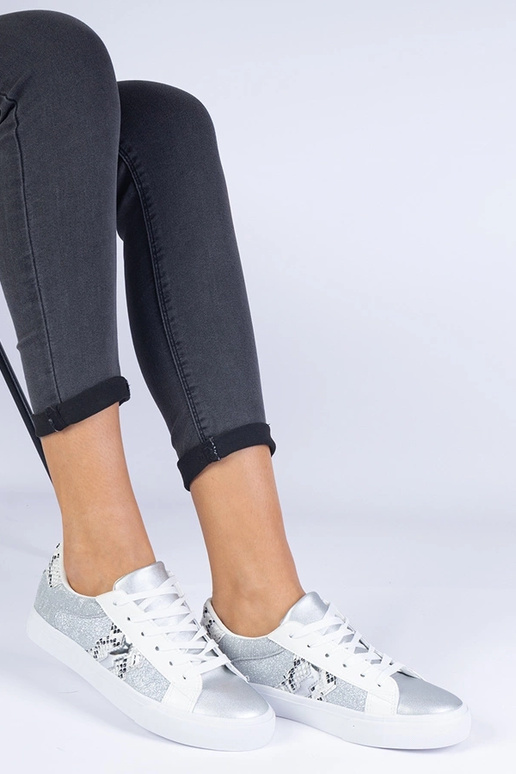 Moteriški sidabriniai sportbačiai su...