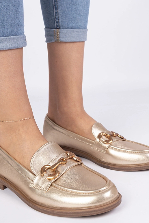 Auksiniai moteriški mokasynai su... Auksiniai moteriški mokasynai su...
