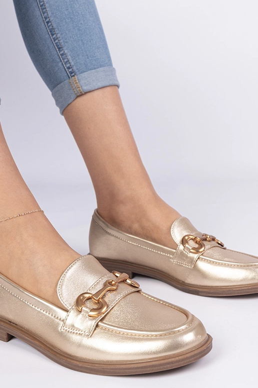 Auksiniai moteriški mokasynai su... Auksiniai moteriški mokasynai su...