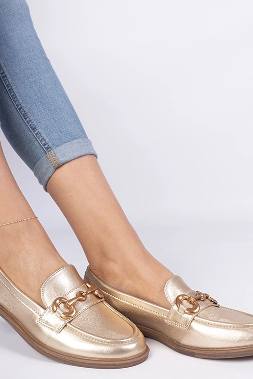Auksiniai moteriški mokasynai su... Auksiniai moteriški mokasynai su...