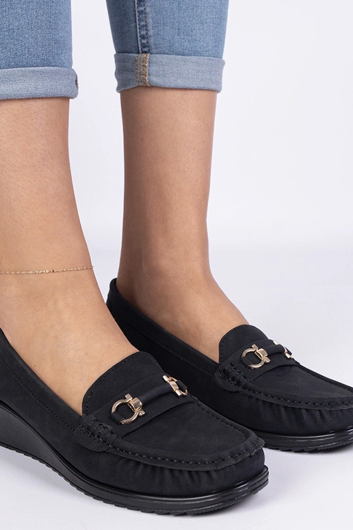 Juodi moteriški mokasynai ant... Juodi moteriški mokasynai ant...