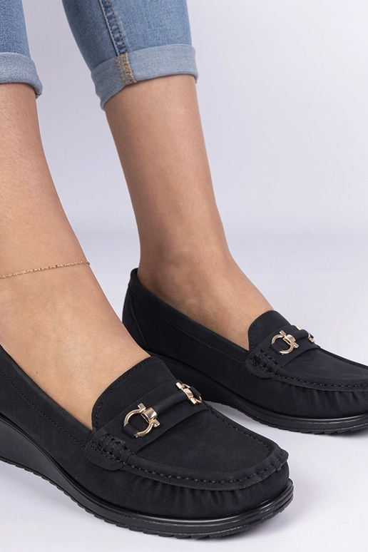 Juodi moteriški mokasynai ant... Juodi moteriški mokasynai ant...