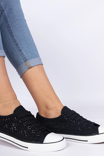 Juodi ażurowi moteriški...