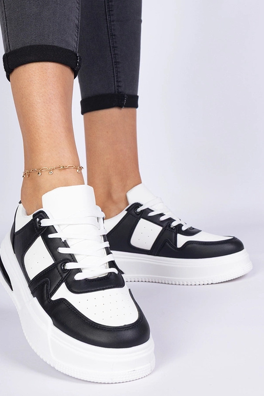 Juodai balti moteriški sportbačiai su...