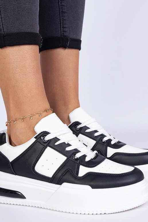 Juodai balti moteriški sportbačiai su...