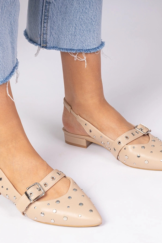 Bežinės moteriškos balerinos su... Bežinės moteriškos balerinos su...