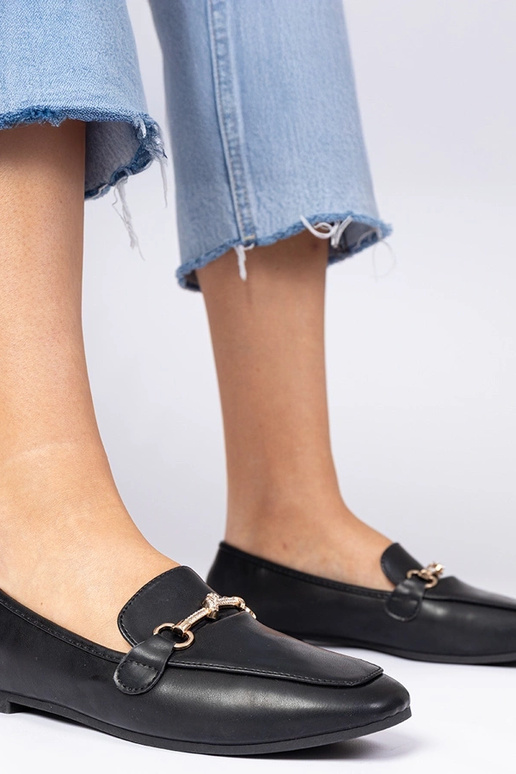 Juodos mokasinos su dekoracija ir... Juodos mokasinos su dekoracija ir...