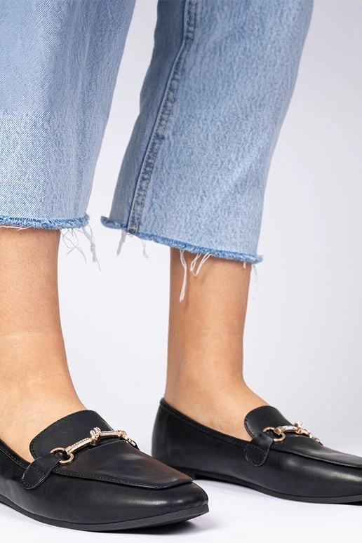 Juodos mokasinos su dekoracija ir... Juodos mokasinos su dekoracija ir...