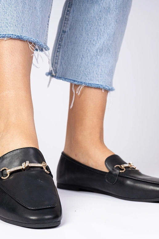 Juodos mokasinos su dekoracija ir... Juodos mokasinos su dekoracija ir...