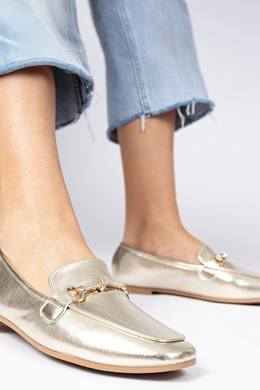 Auksinės mokasinos su dekoracija ir...