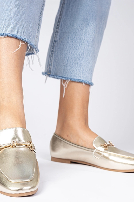 Auksinės mokasinos su dekoracija ir...