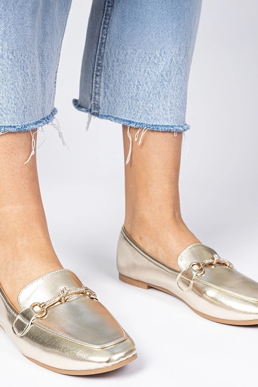 Auksinės mokasinos su dekoracija ir...