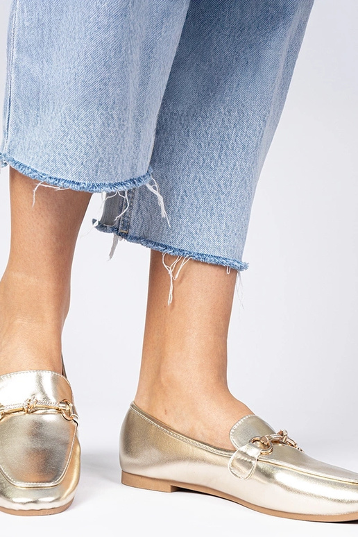 Auksinės mokasinos su dekoracija ir...