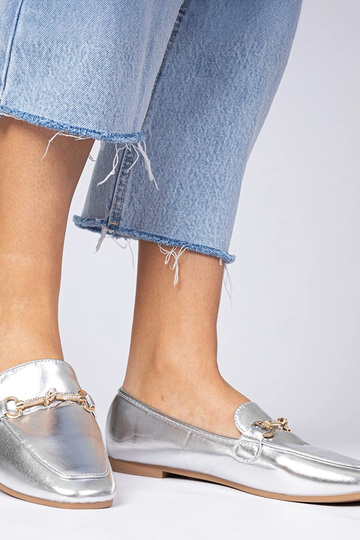 Sidabrinės mokasinos su...