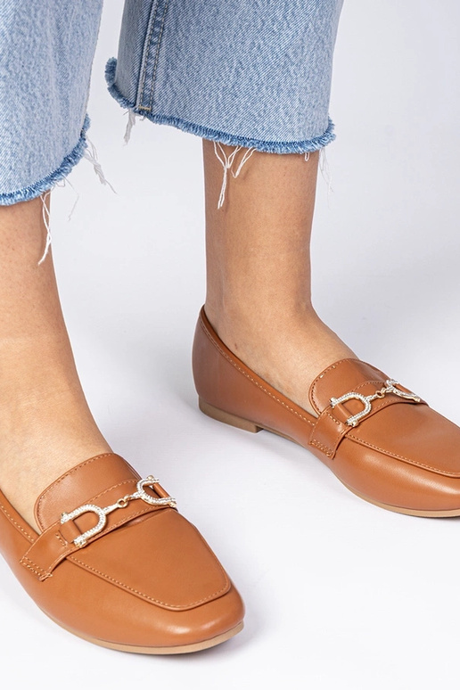 Rudos elegantiškos mokasinos su... Rudos elegantiškos mokasinos su...