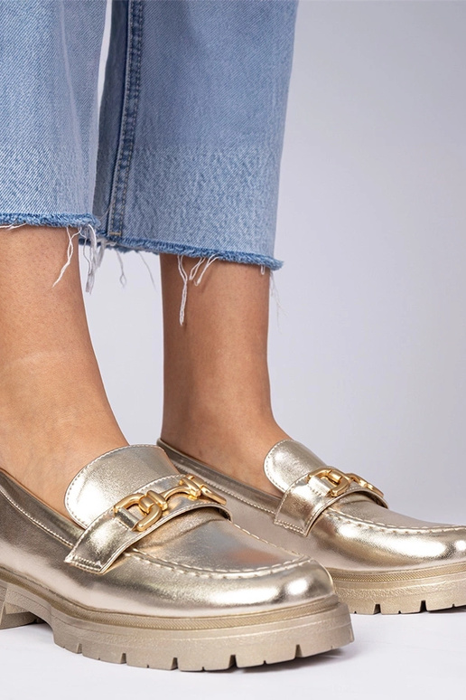 Auksinės elegantiškos mokasinos iš... Auksinės elegantiškos mokasinos iš...