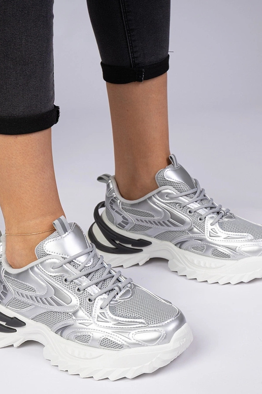 Sidabrinės sportinės sneakersai su...