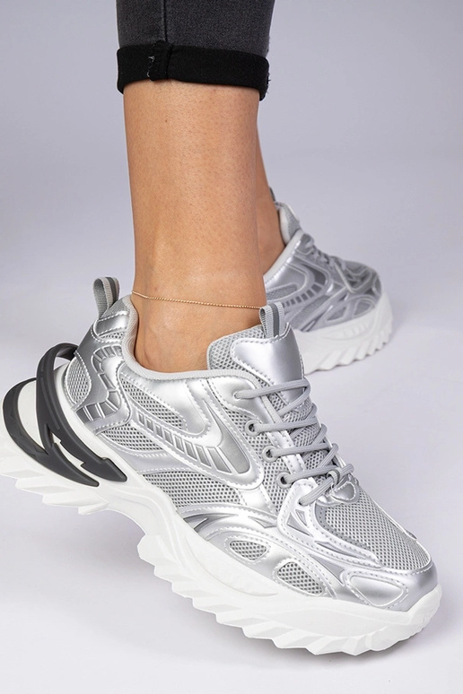 Sidabrinės sportinės sneakersai su...