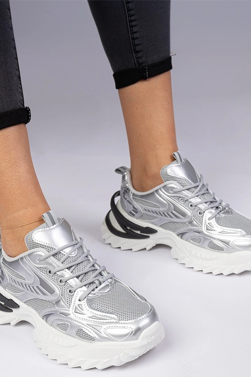 Sidabrinės sportinės sneakersai su...