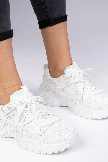 Baltos stilingos sneakersai su masyviu padu Lukaro