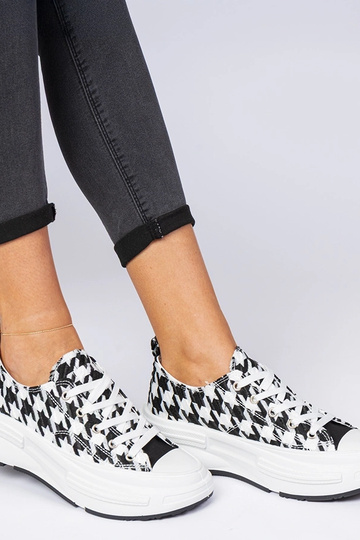 Balta-juodos moteriškos medvilninės sportinės bateliai Katerin 2