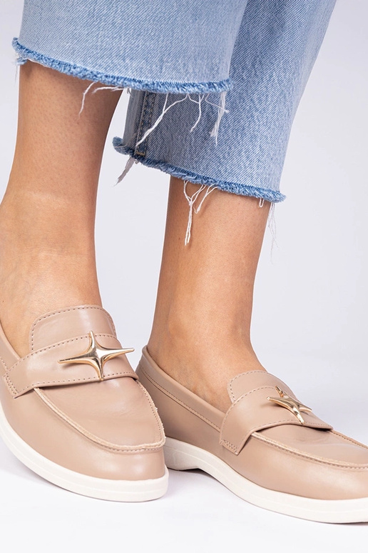 Tamsiai rudi moteriški mokasinai su... Tamsiai rudi moteriški mokasinai su...