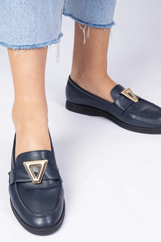 Tamsiai mėlyni moteriški mokasinai su... Tamsiai mėlyni moteriški mokasinai su...