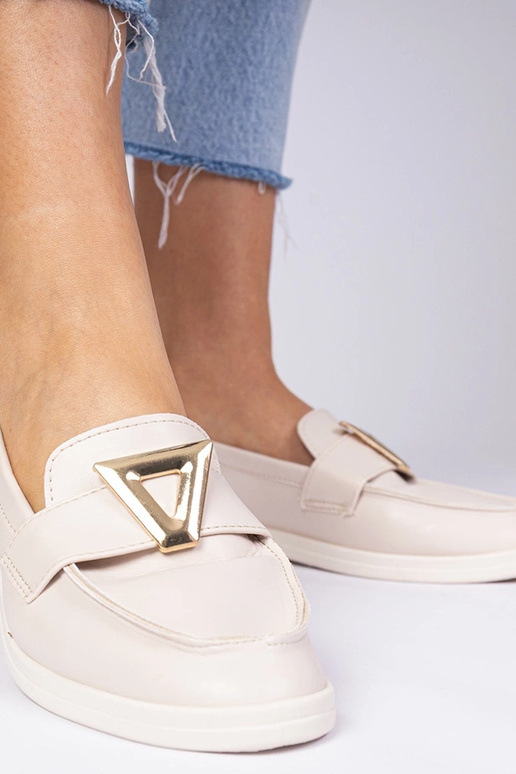 Šviesiai rudi moteriški mokasinai su...