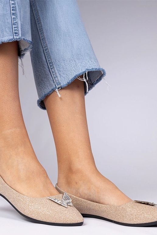 Šampaninės moteriškos balerinų...