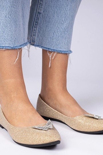 Aukso moteriškos balerinų...